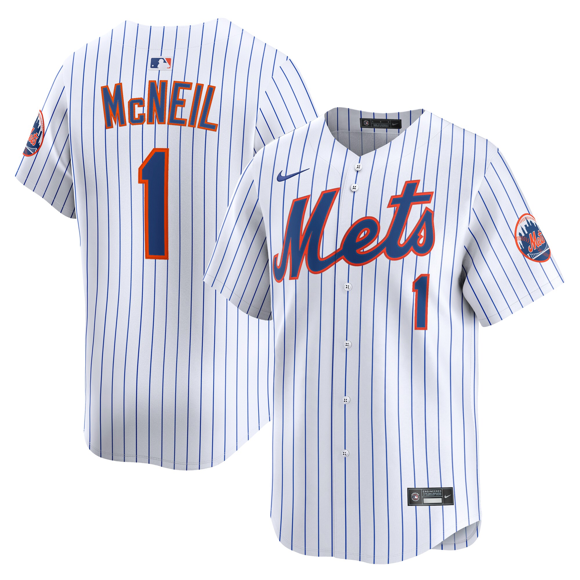 New York Mets Jeff McNeil White Alternate Limited Player MLB Jersey Men's