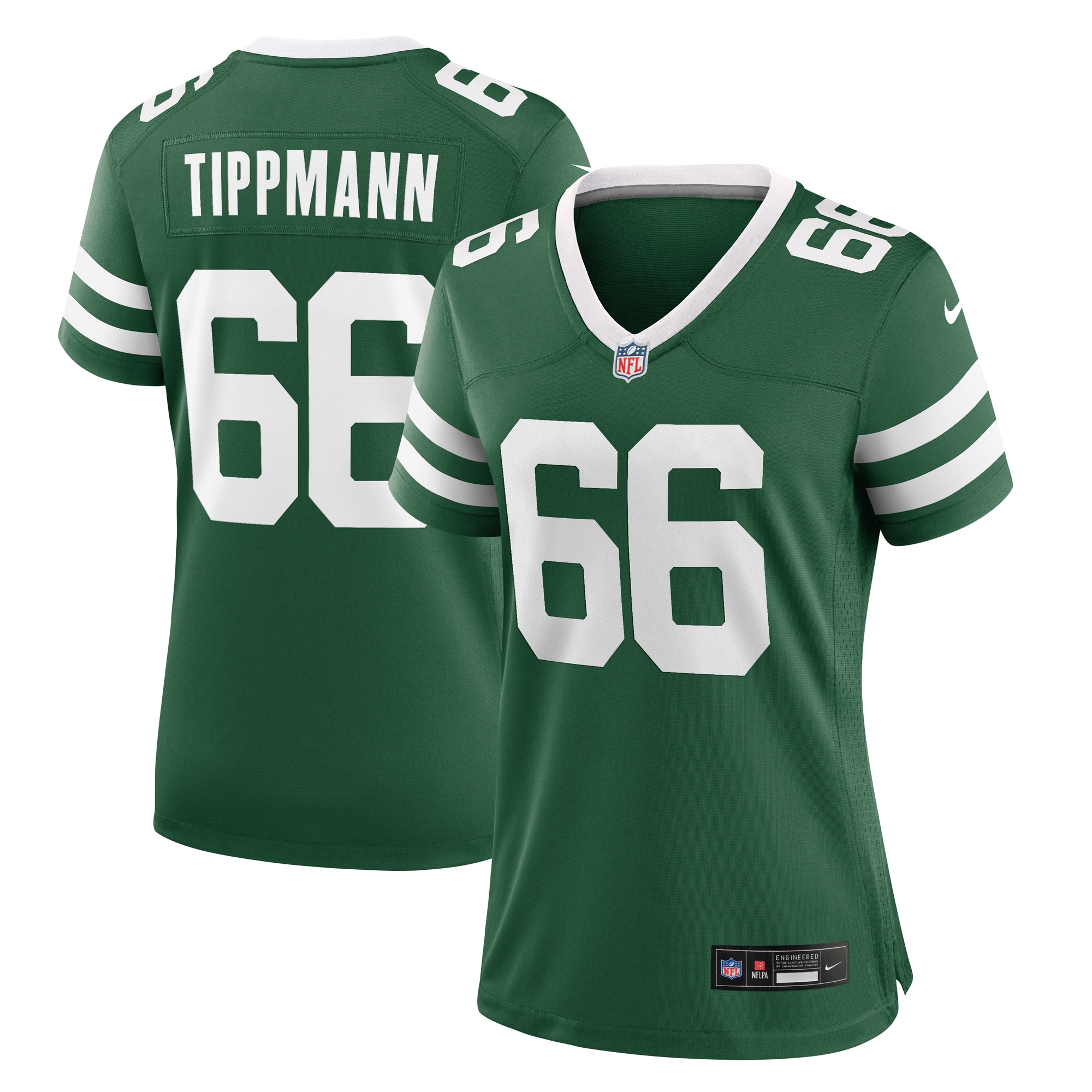 New York Jets Joe Tippmann Legacy Green Team Game NFL Jersey Women's