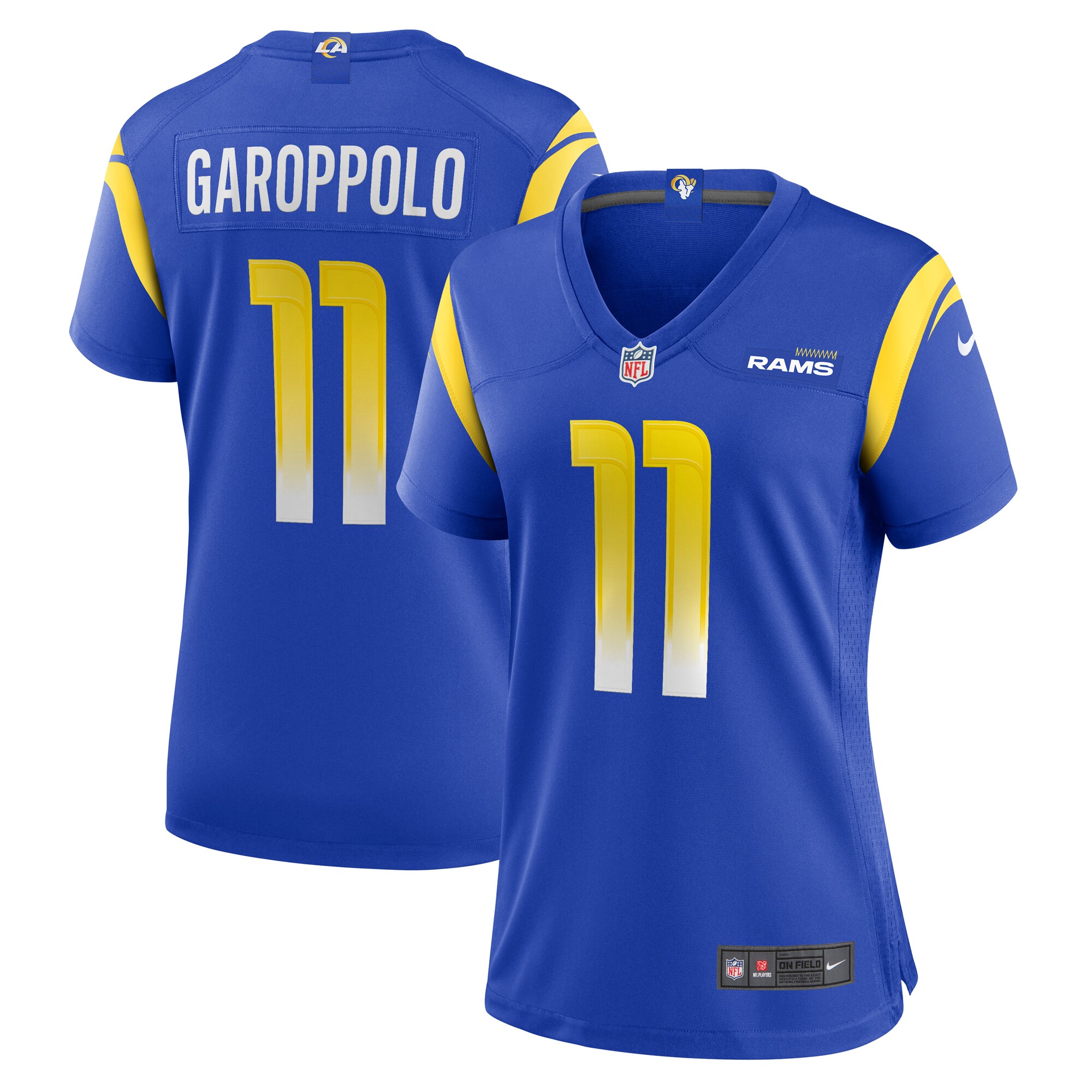 Los Angeles Rams Jimmy Garoppolo Royal Team Game NFL Jersey Women's