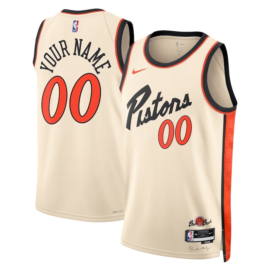 Detroit Pistons Unisex 2024/25 Custom Swingman City Edition Cream NBA Jersey Unisex