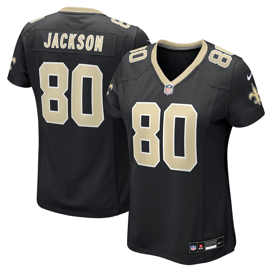Jermaine Jackson 80 New Orleans Saints Game Black NFL Jersey Women's