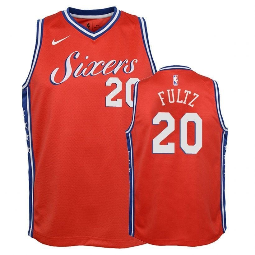 76ers Markelle Fultz 20 Statet Edition Red NBA Jersey Youth