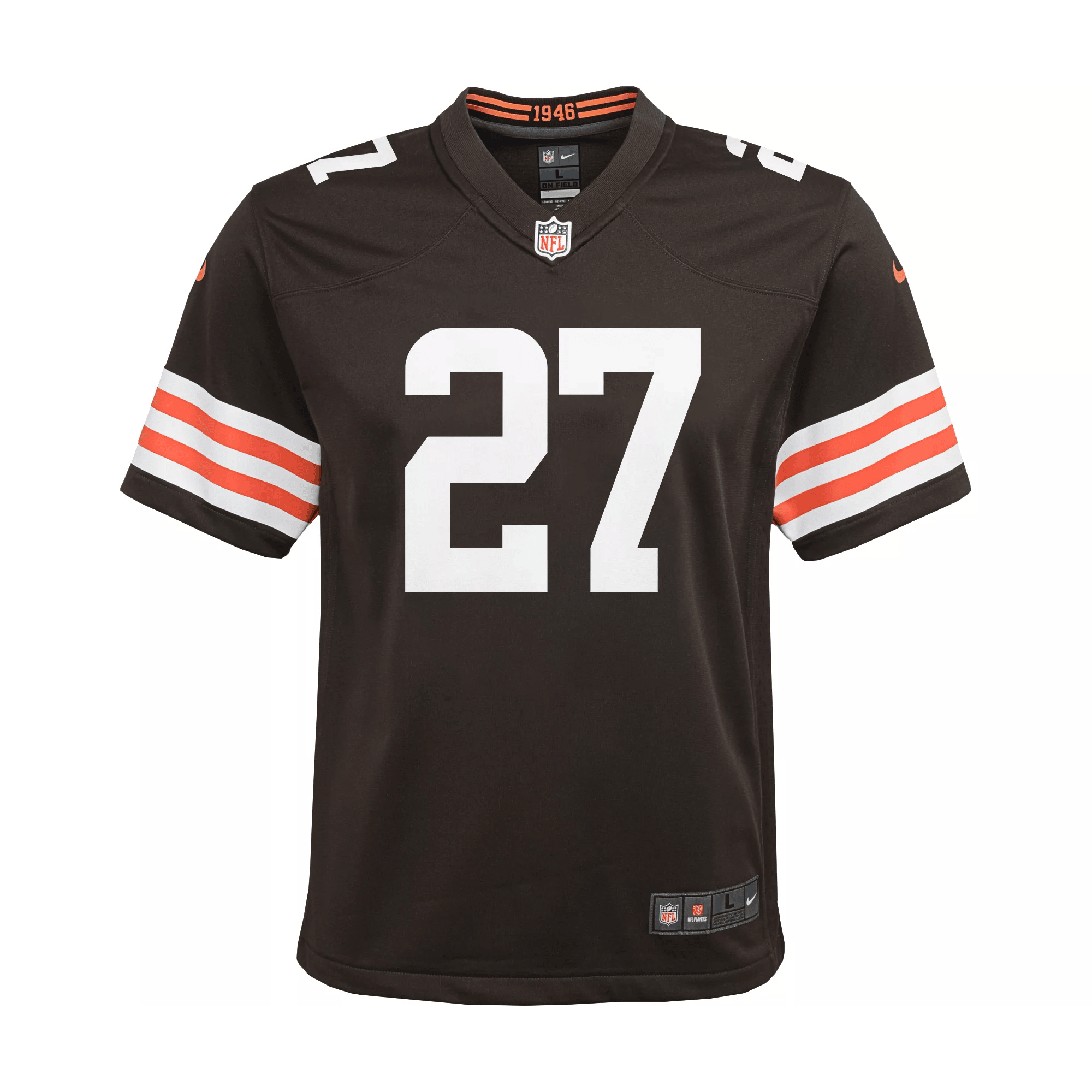 Kareem Hunt 27 Cleveland Browns Game Brown NFL Jersey Youth