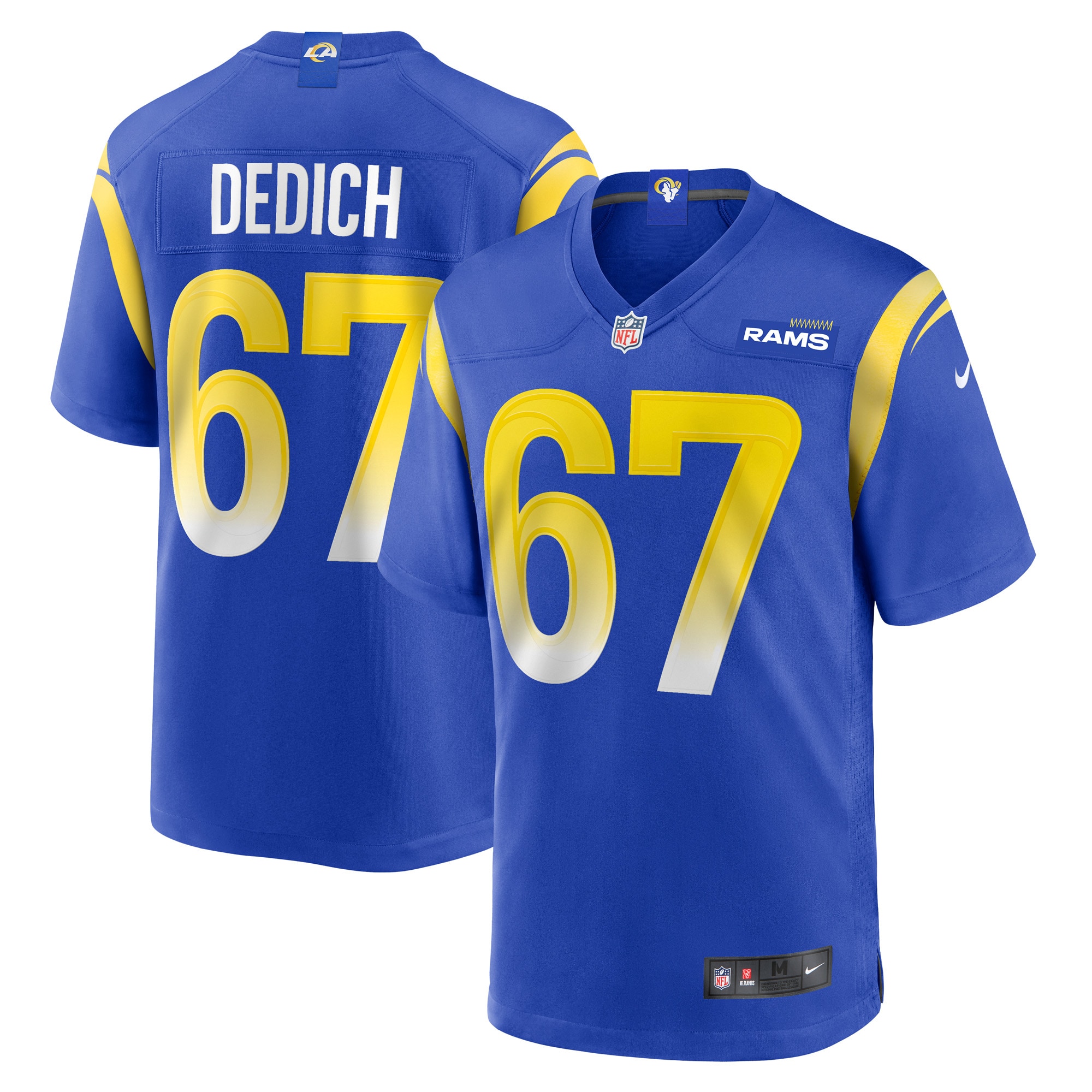 Los Angeles Rams Justin Dedich Royal Game NFL Jersey Men's