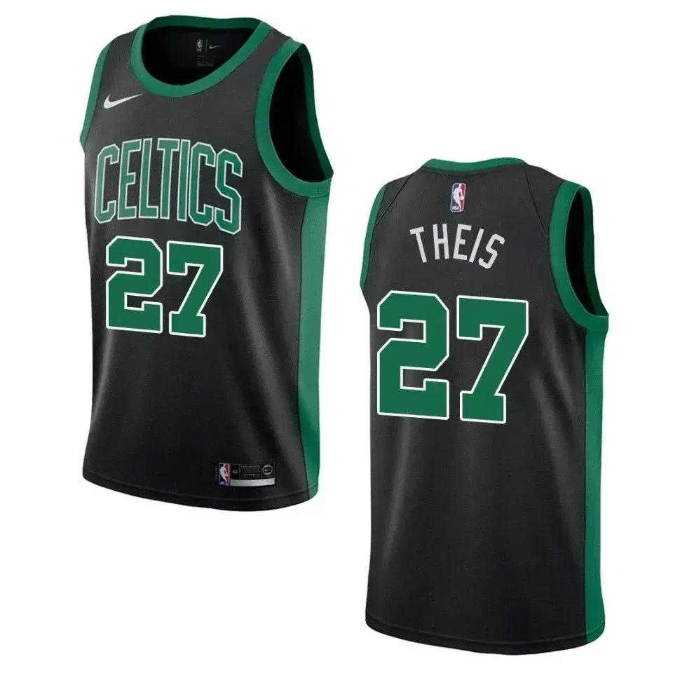 Boston Celtics 27 Daniel Theis Statement Swingman Black NBA Jersey Men's