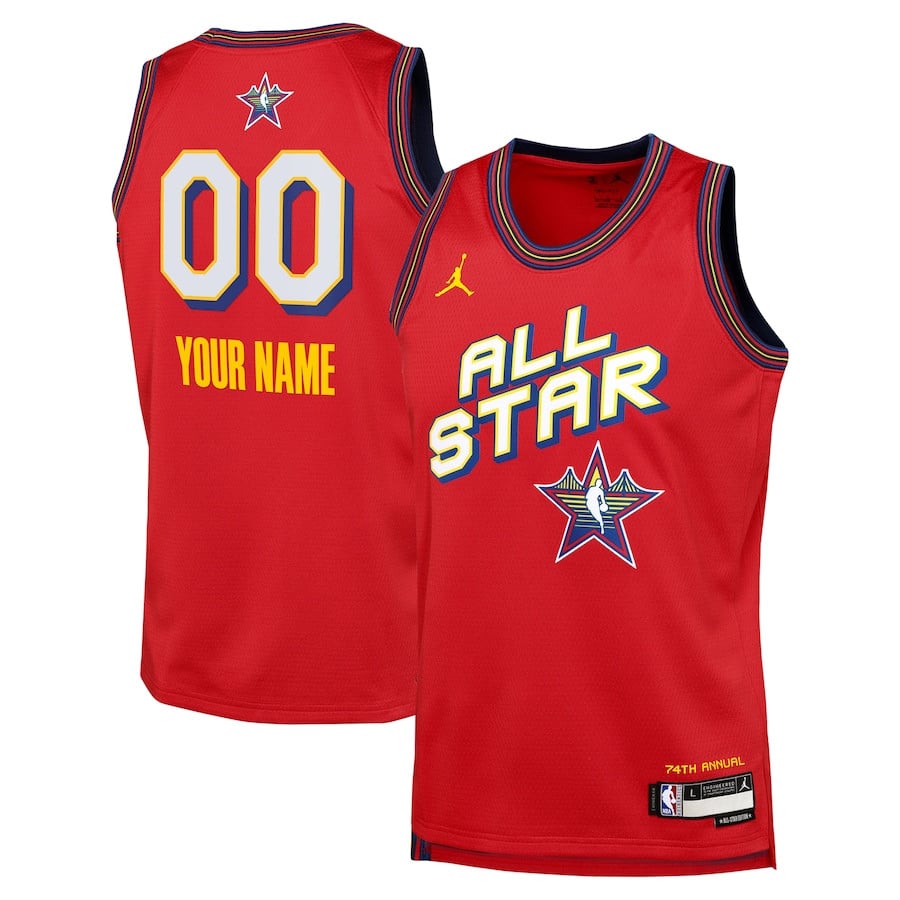 NBA All Star 2025 Swingman Tea Red NBA Jersey Youth