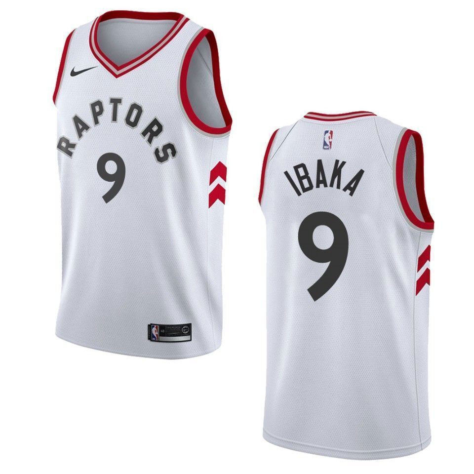 Toronto Raptors 9 Serge Ibaka Association Swingman White NBA Jersey Men's