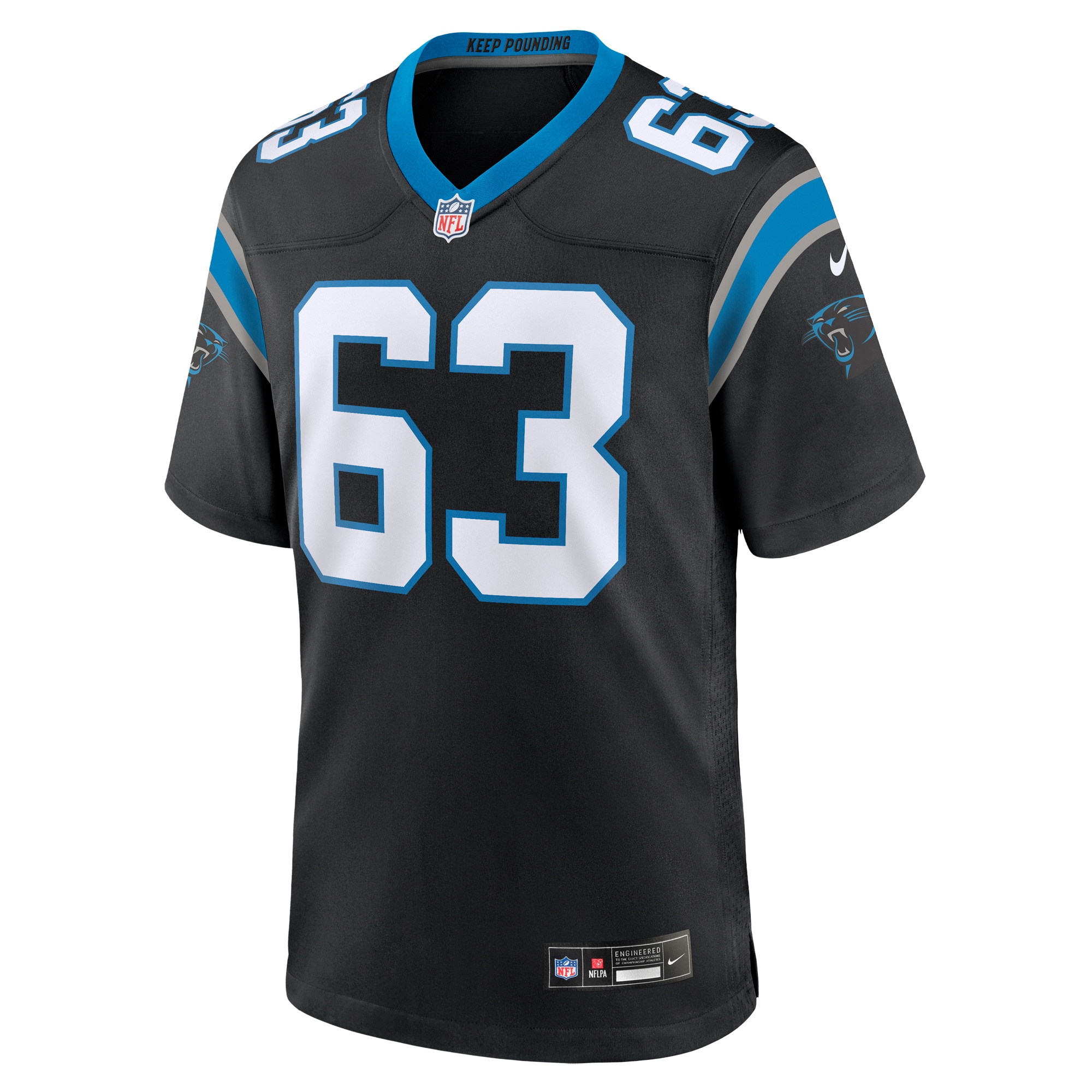 Carolina Panthers Austin Corbett Black Team Game NFL Jersey Men's