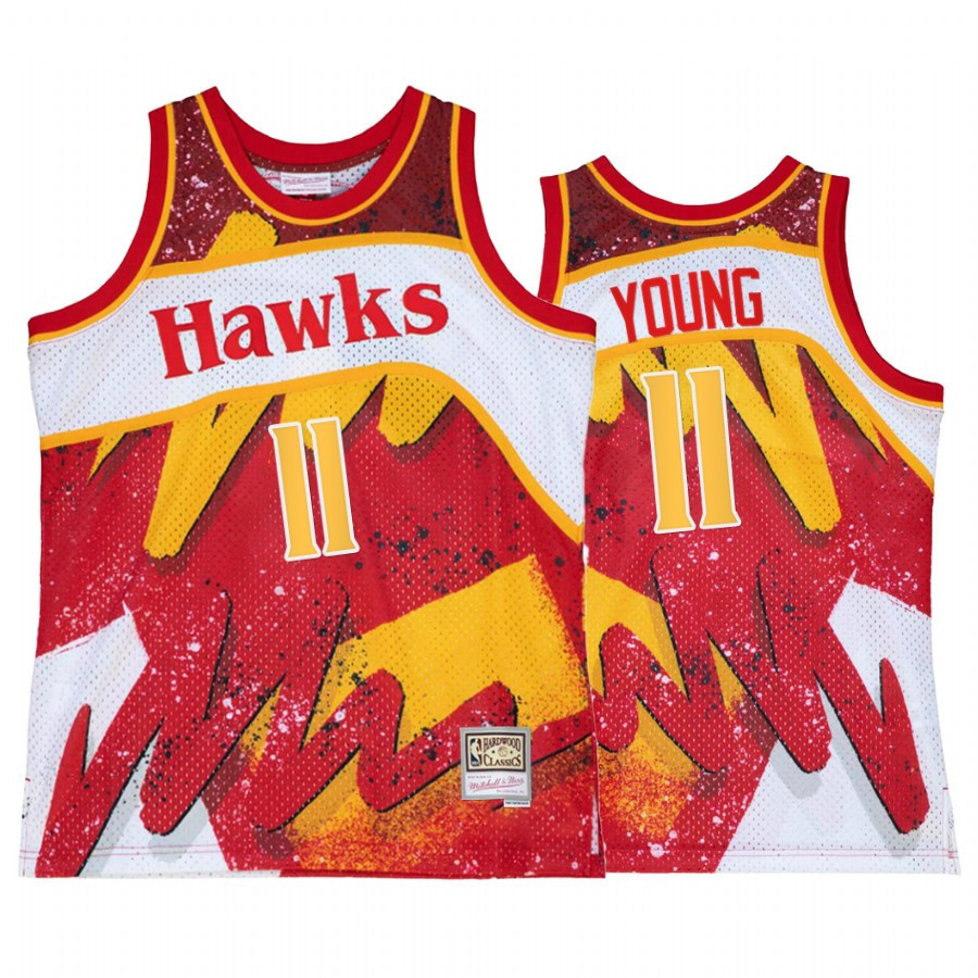 Trae Young 11 Atlanta Hawks Hyper Hoop Red Throwback 80s NBA Jersey Men's