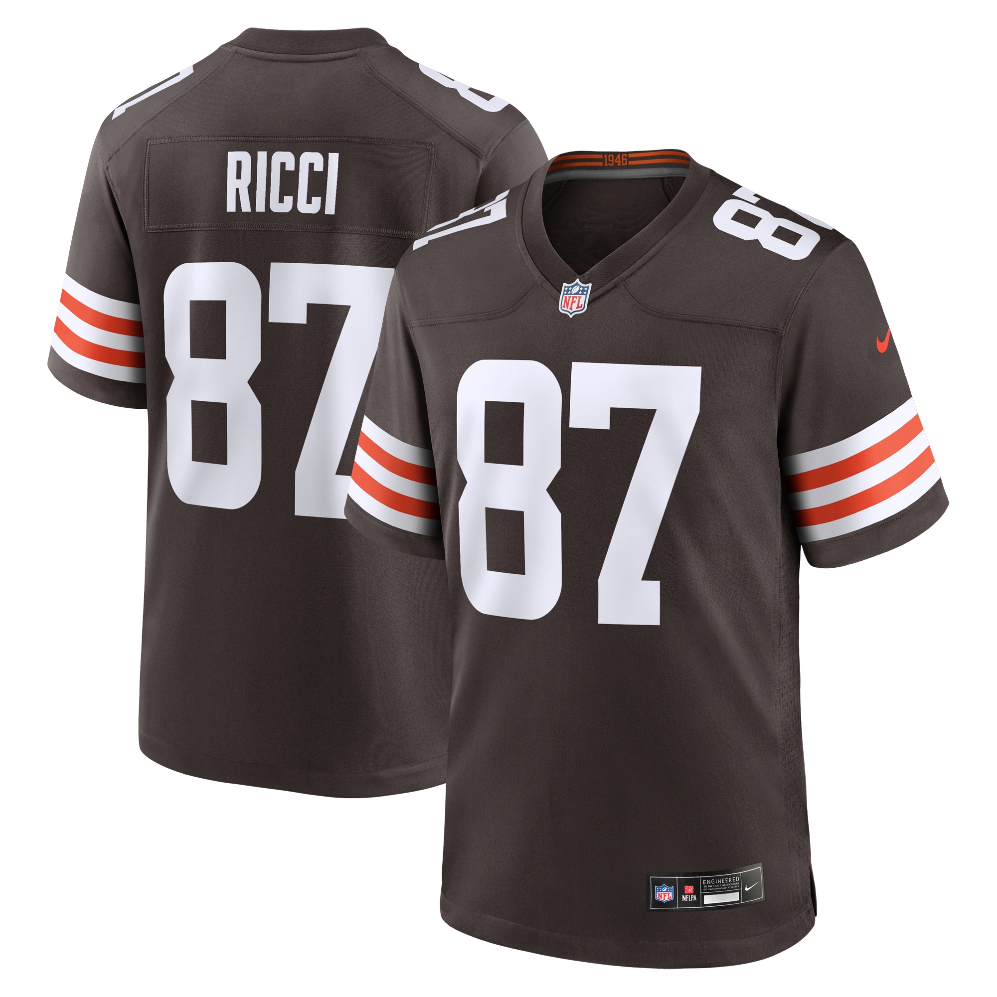 Cleveland Browns Giovanni Ricci Brown Game NFL Jersey Men's