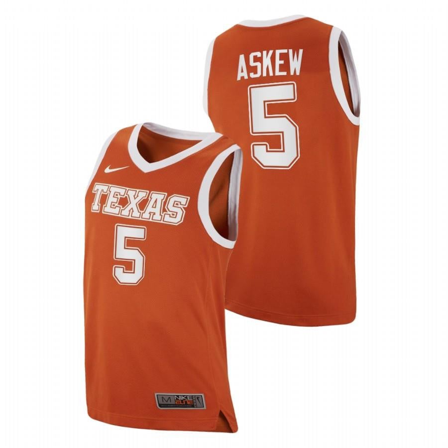 Texas Longhorns Devin Askew 5 Orange College 2023 Top Transfers NCAA Jersey Men's