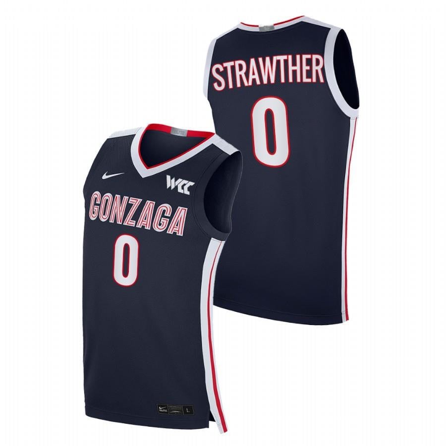 Gonzaga Bulldogs Julian Strawther 0 2023 Navy College Elite NCAA Jersey Men's