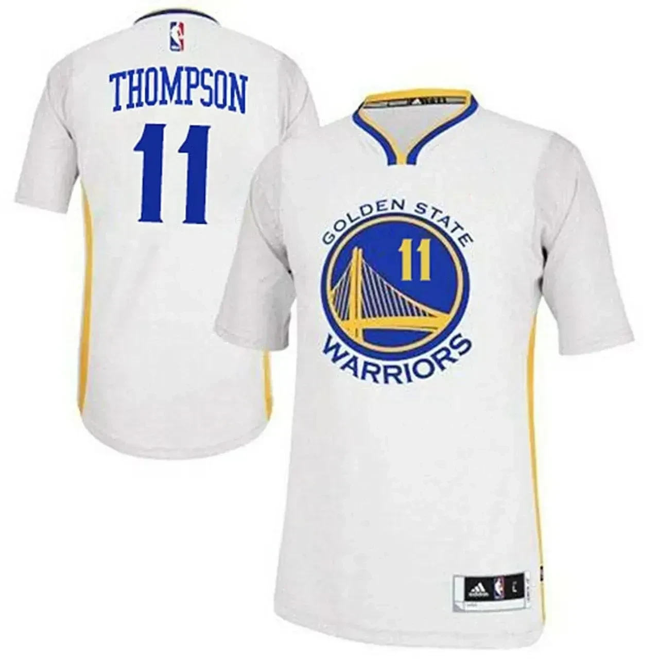 Klay Thompson Golden State Warriors 11 2014-15 New Swingma White With Sleeves NBA Jersey Men's