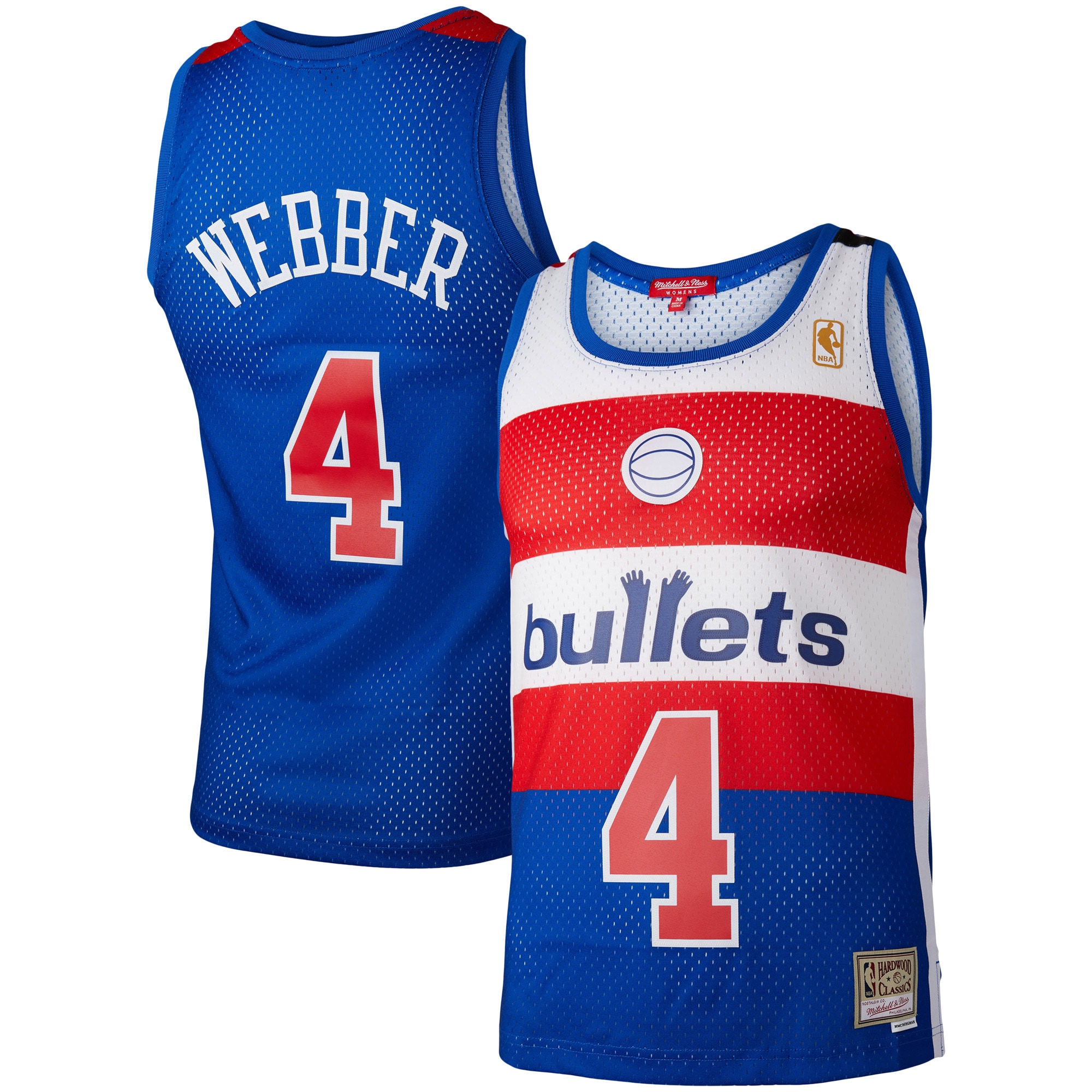 Mitchell Ness Chris Webber Blue Washington Bullets Hardwood Classics 1996/97 Swingman NBA Jersey Women's