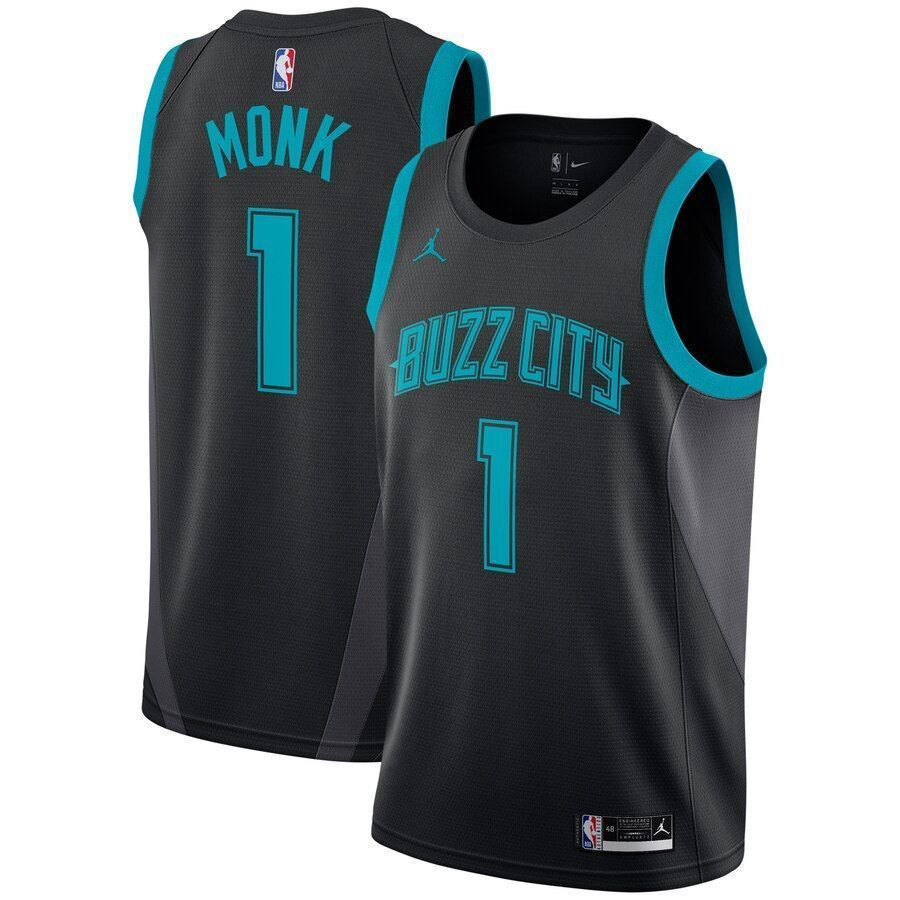 Malik Monk Charlotte Hornets City Edition Swingman Black NBA Jersey Men's