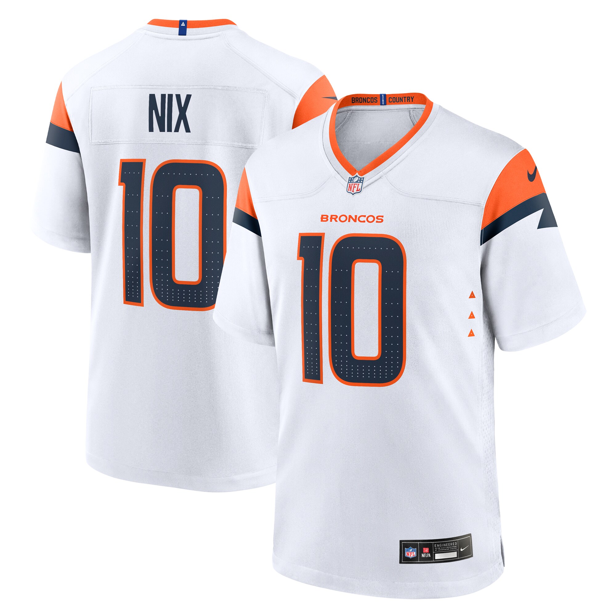 Denver Broncos Bo Nix White Game NFL Jersey Men's