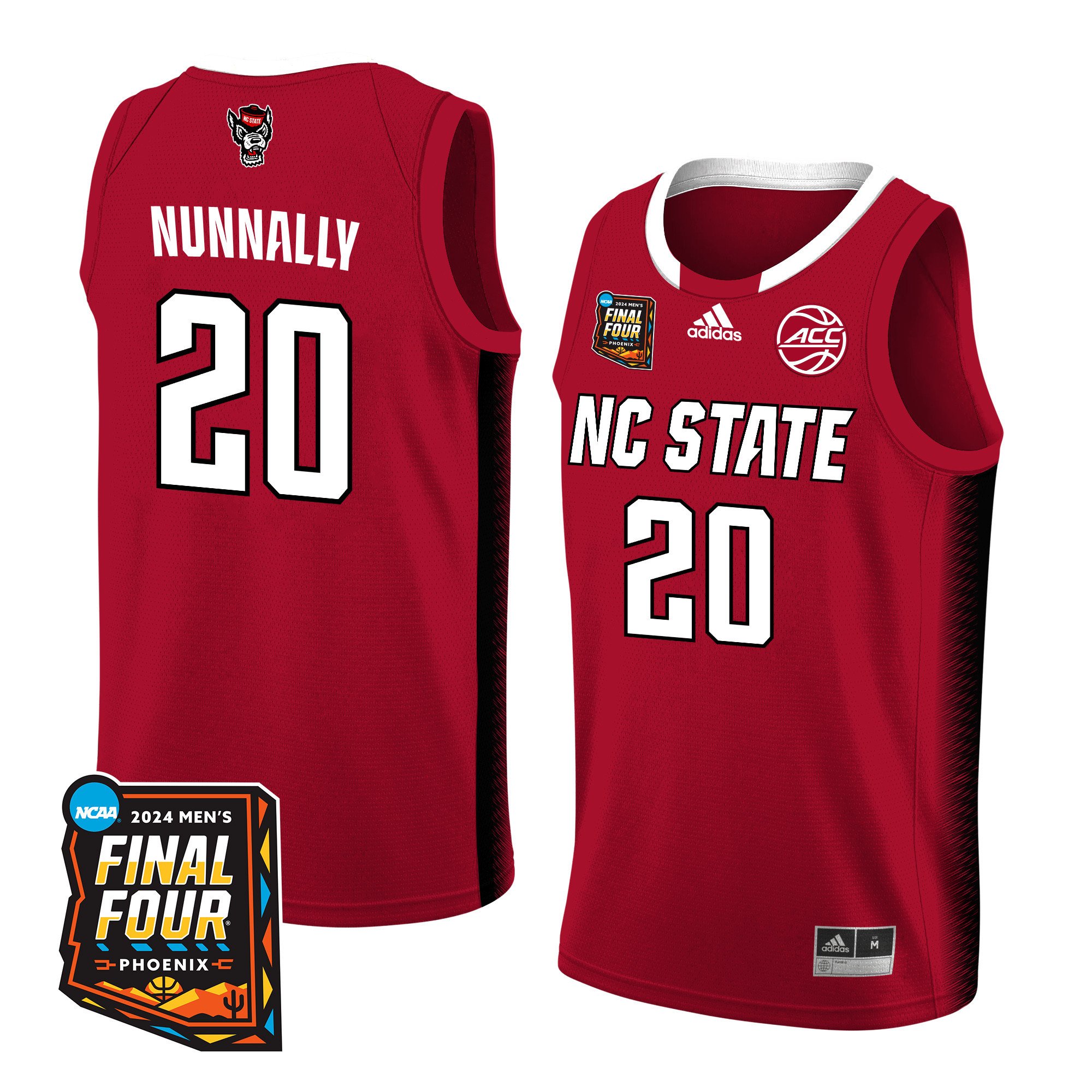 Alex Nunnally NC State 2024 Final Four Patch Re White NCAA Jersey Men's