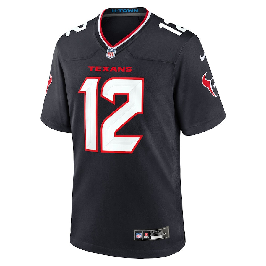 Nico Collins 12 Houston Texans Game Navy NFL Jersey Men's