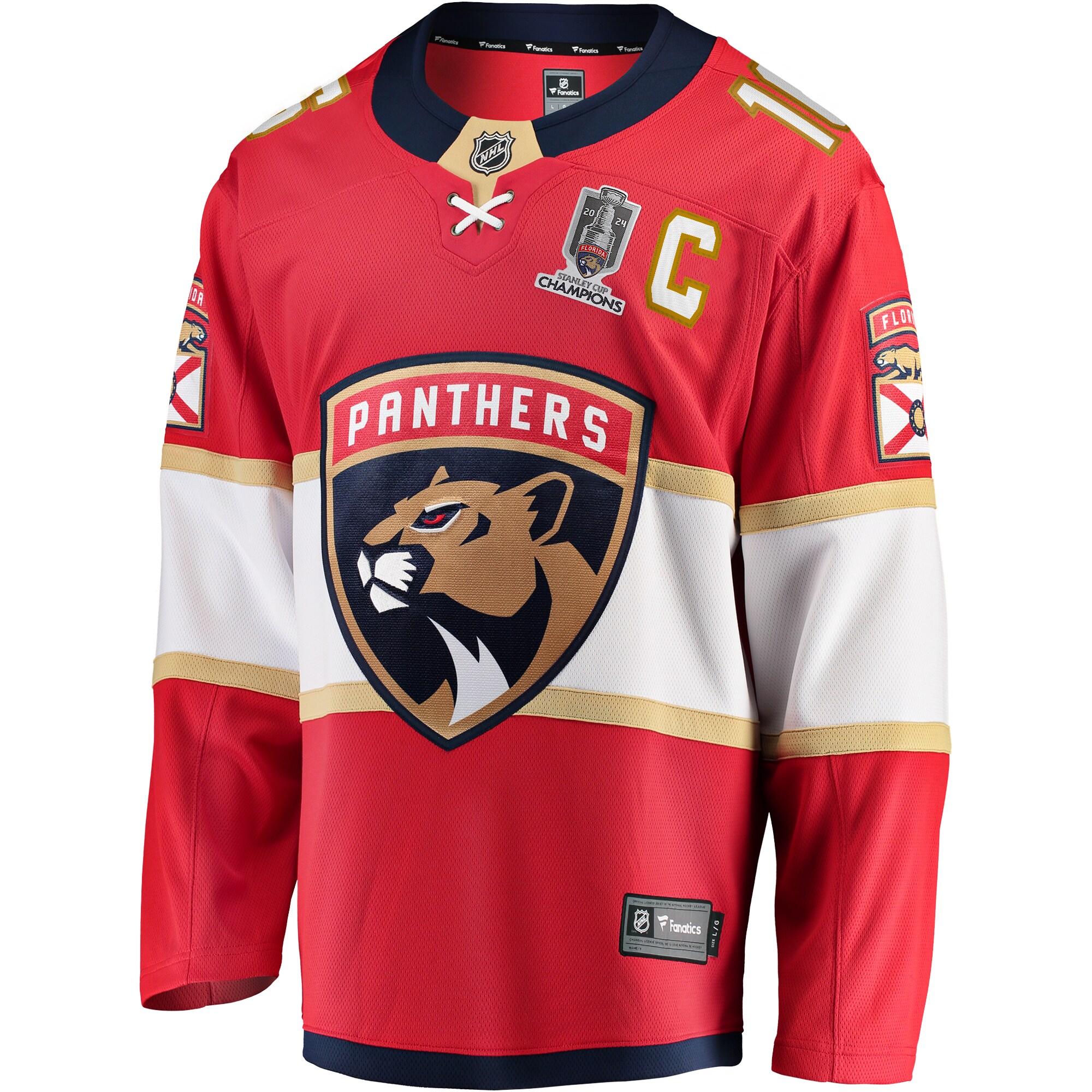 Florida Panthers Aleksander Barkov Red Home 2024 Stanley Cup Champions Breakaway Player NHL Jersey Men's