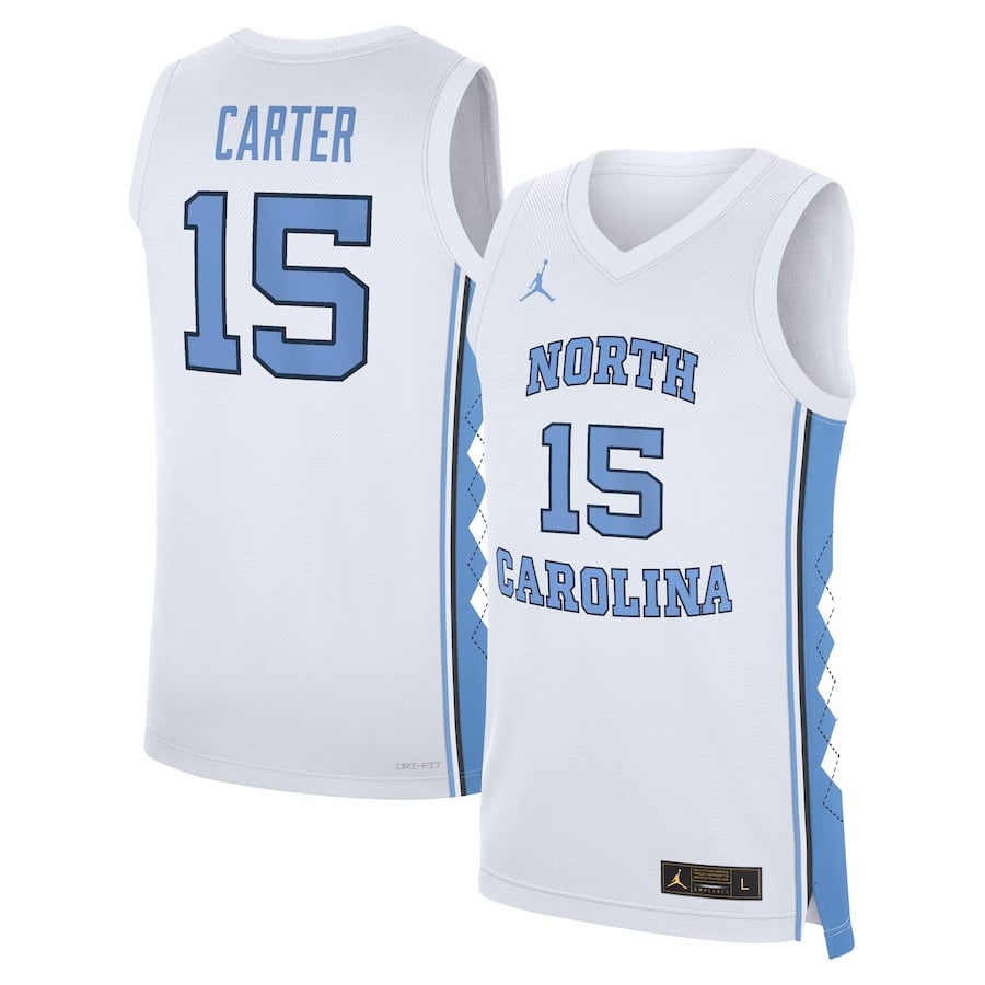 Vince Carter 15 North Carolina Tar Heels White NCAA Jersey Men's