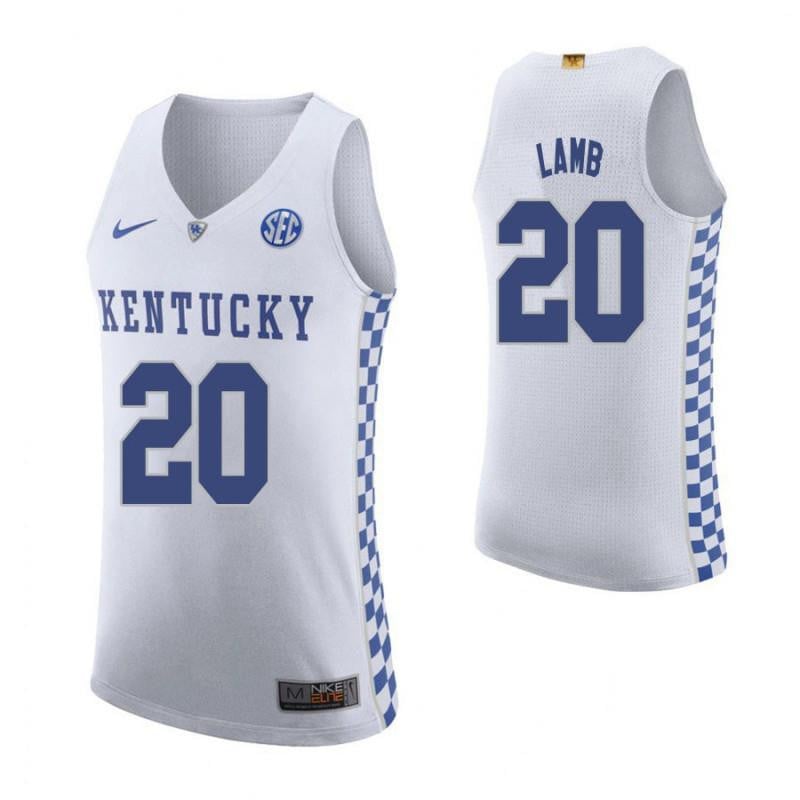 20 Doron Lamb Roa White Elite Kentucky Wildcats NCAA Jersey Men's