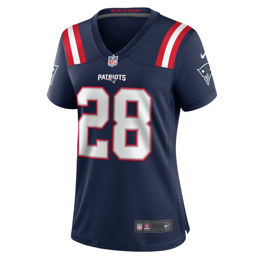 Alex Austin 28 New England Patriots Team Game Navy NFL Jersey Women's