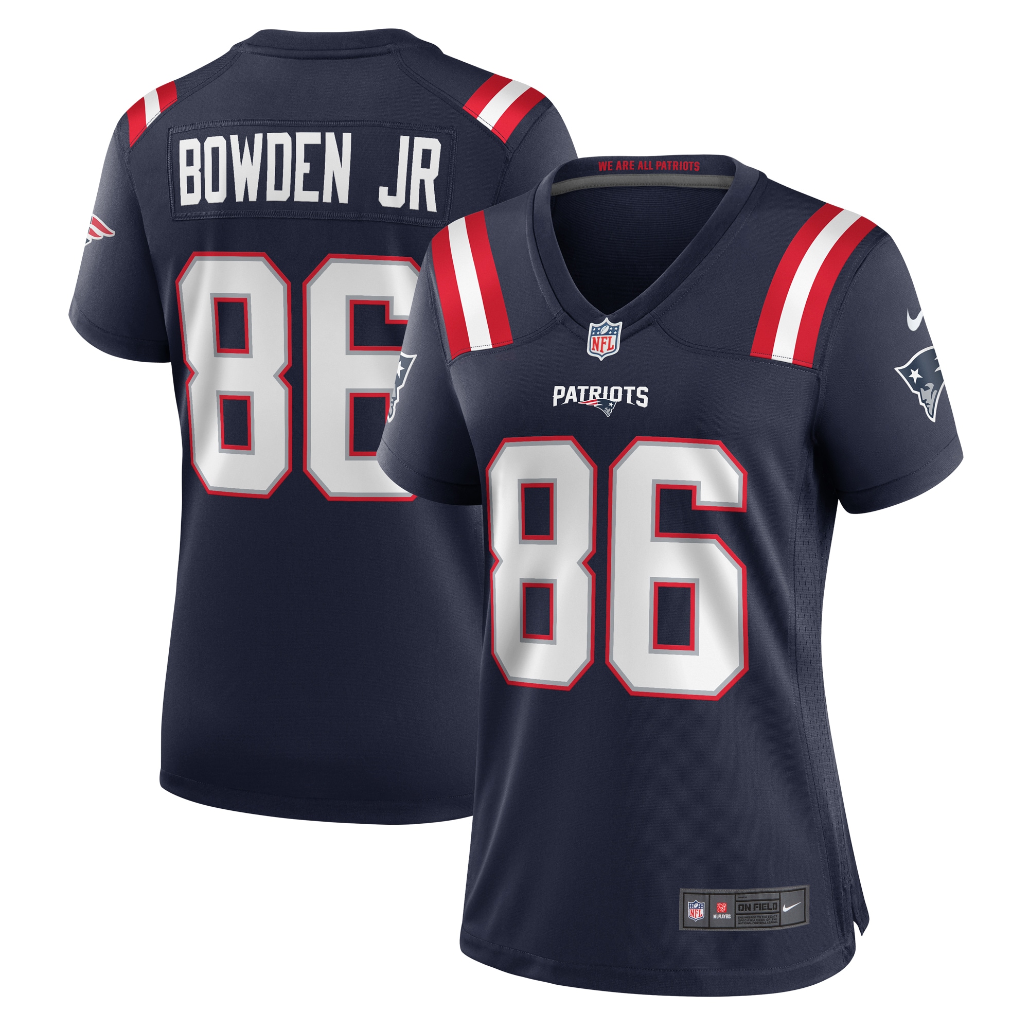 New England Patriots Lynn Bowden Jr. Navy Home Game Player NFL Jersey Women's