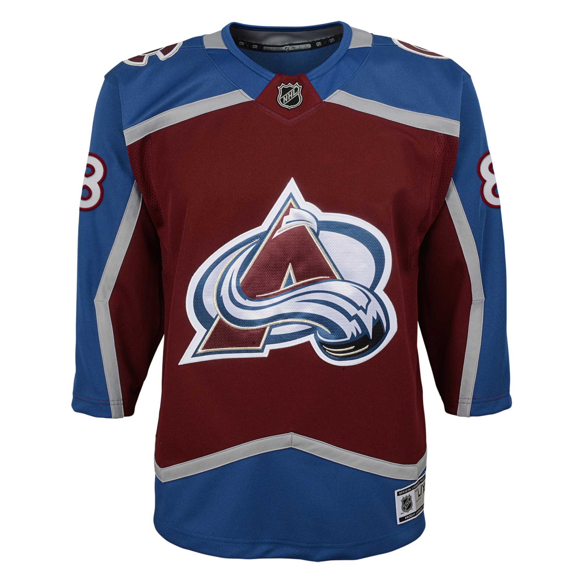 Colorado Avalanche Cale Makar Burgundy Home Premier Player NHL Jersey Youth