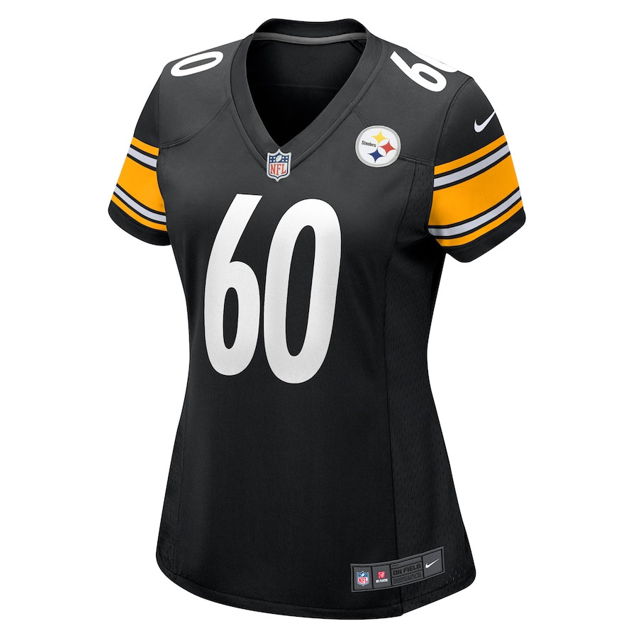 Dylan Cook 60 Pittsburgh Steelers Game Black NFL Jersey Women's