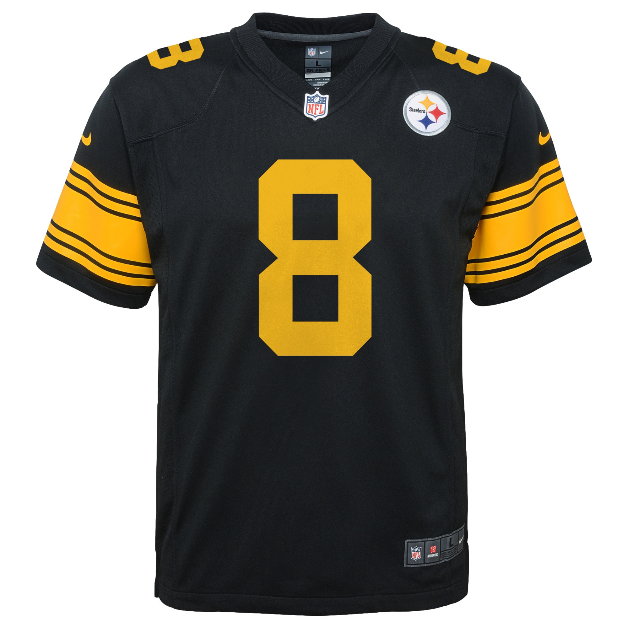 Pittsburgh Steelers Kenny Pickett Black Game NFL Jersey Youth