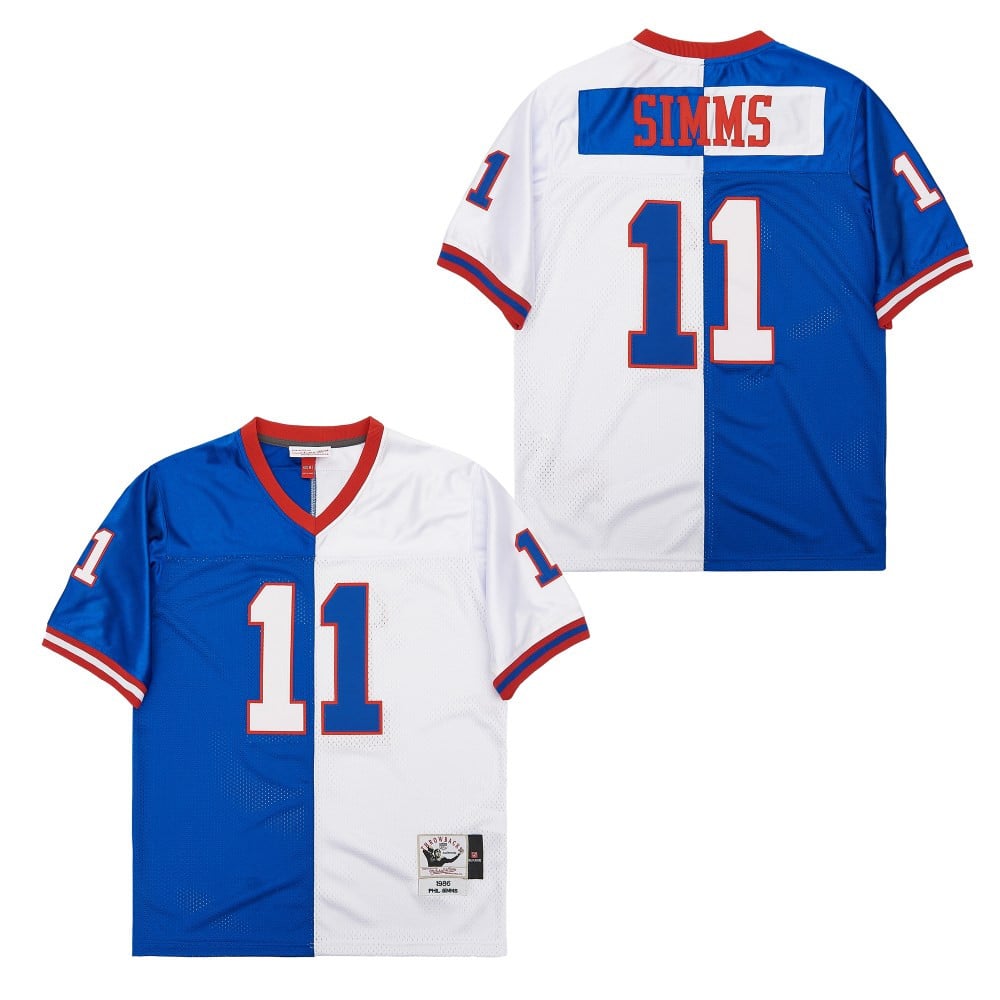 Phil Simms 11 New York Giants Two-Toned Throwback Blue/White NFL Jersey Men's