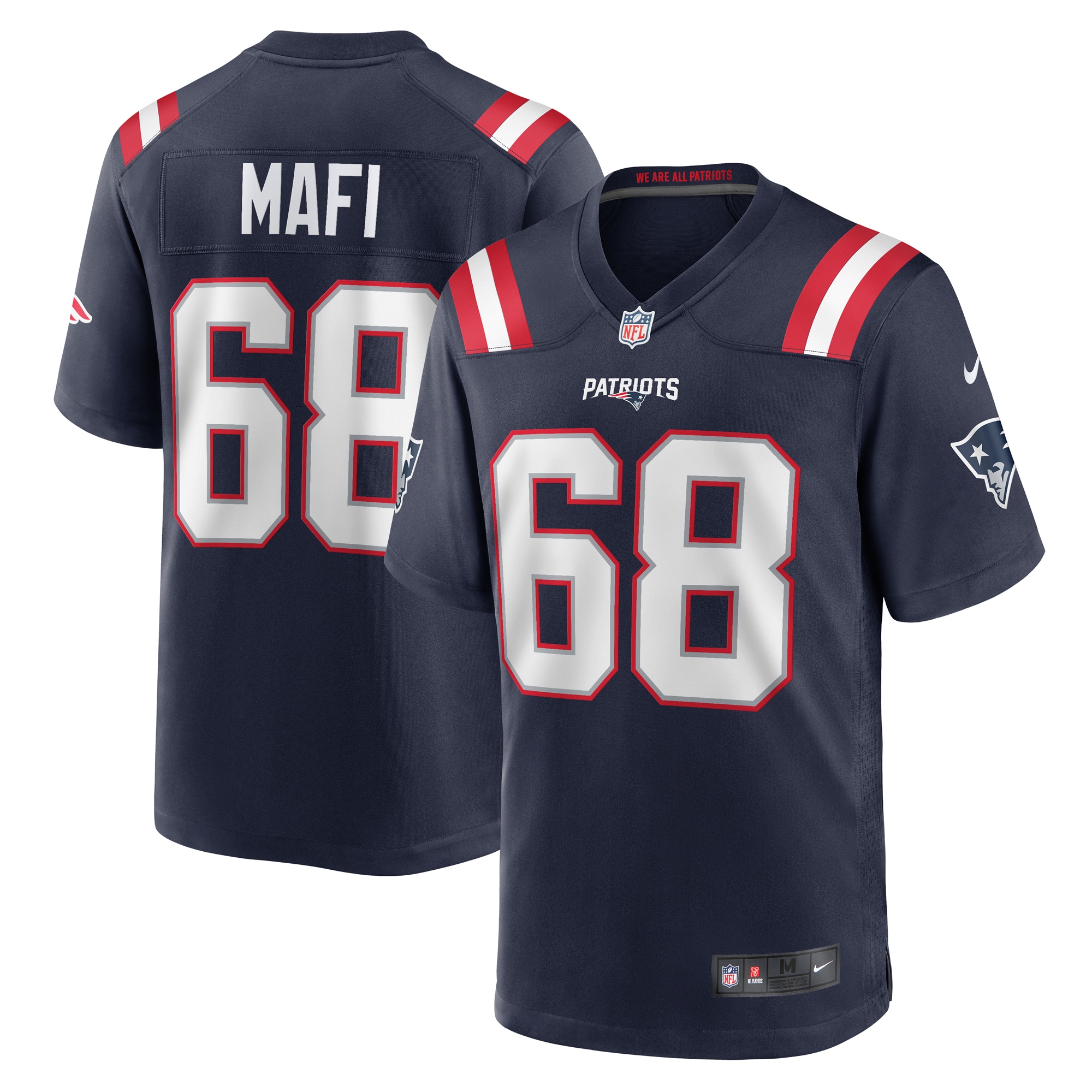 New England Patriots Atonio Mafi Navy Team Game NFL Jersey Men's