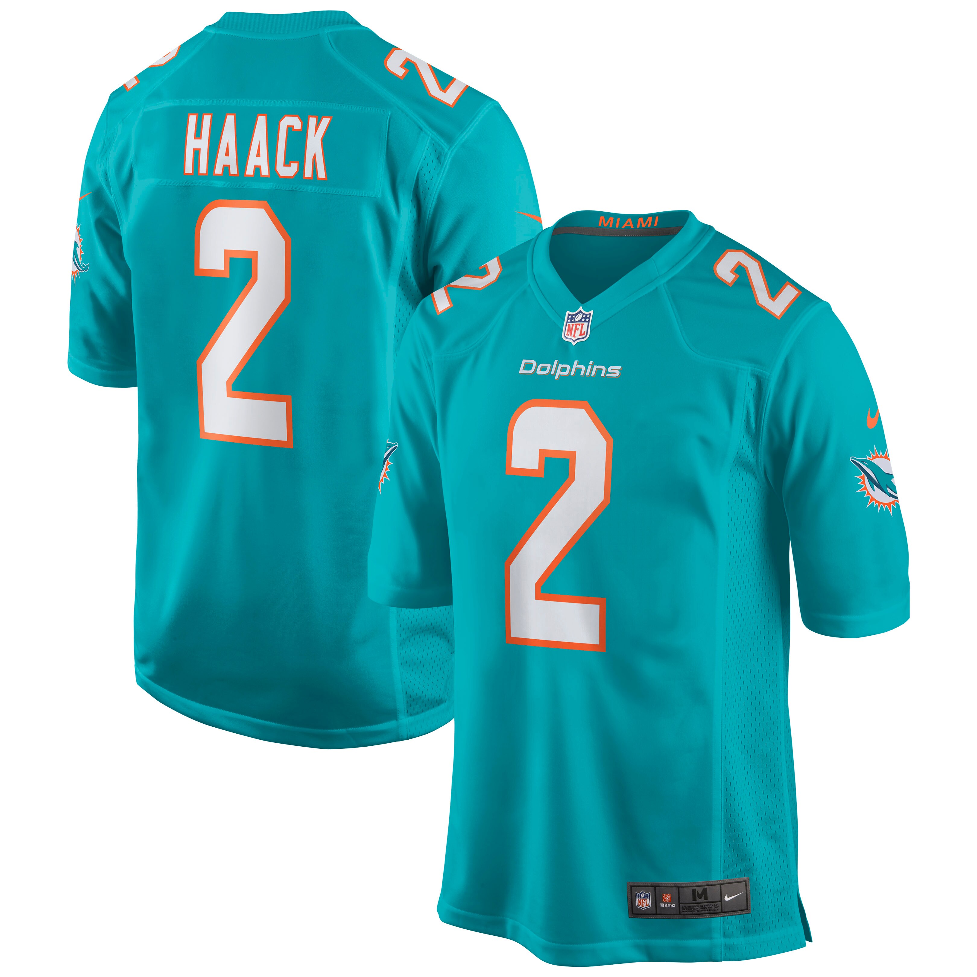 Miami Dolphins Matt Haack Aqua Game NFL Jersey Men's
