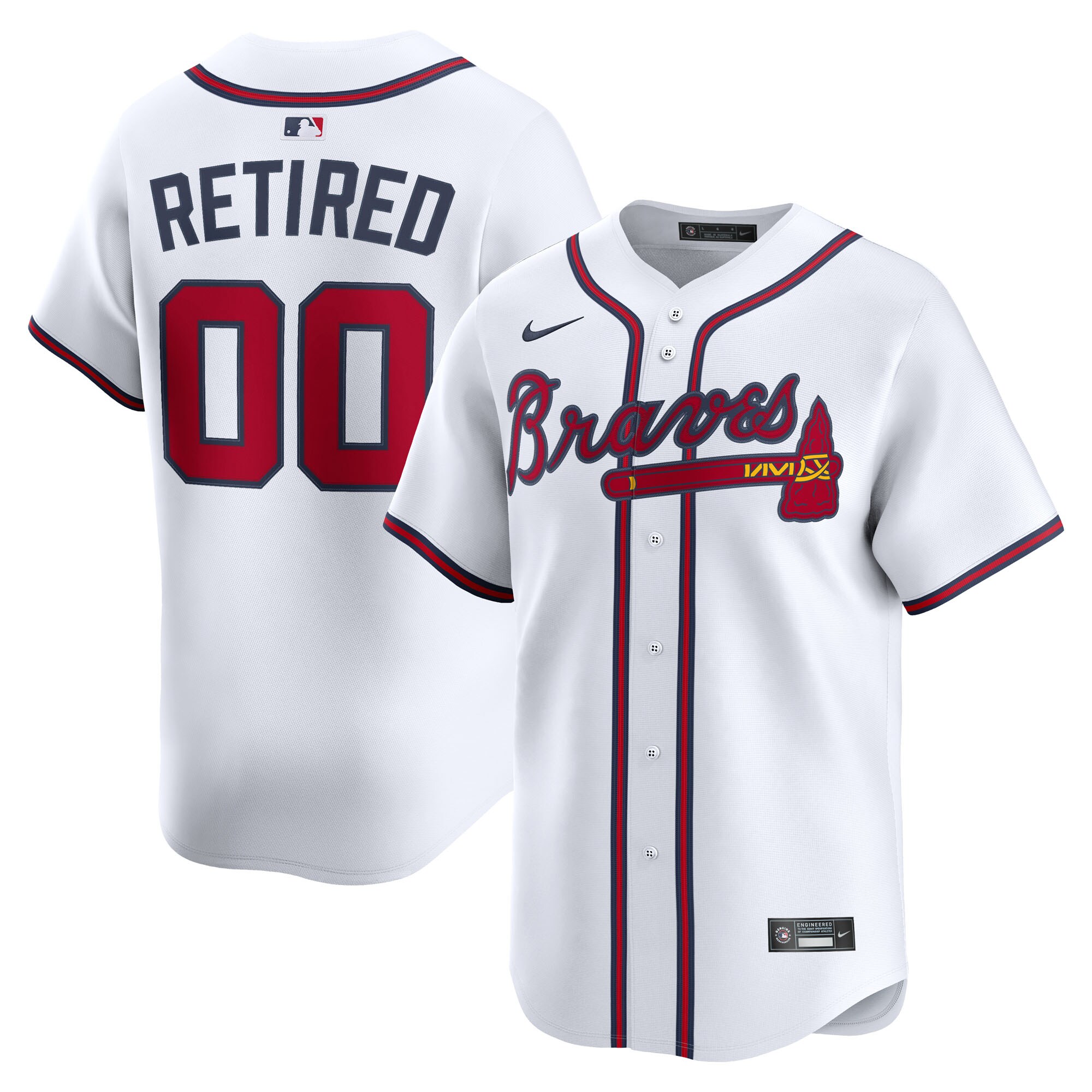 Atlanta Braves White Home Limited Pick-A-Player Retired Roster MLB Jersey Men's