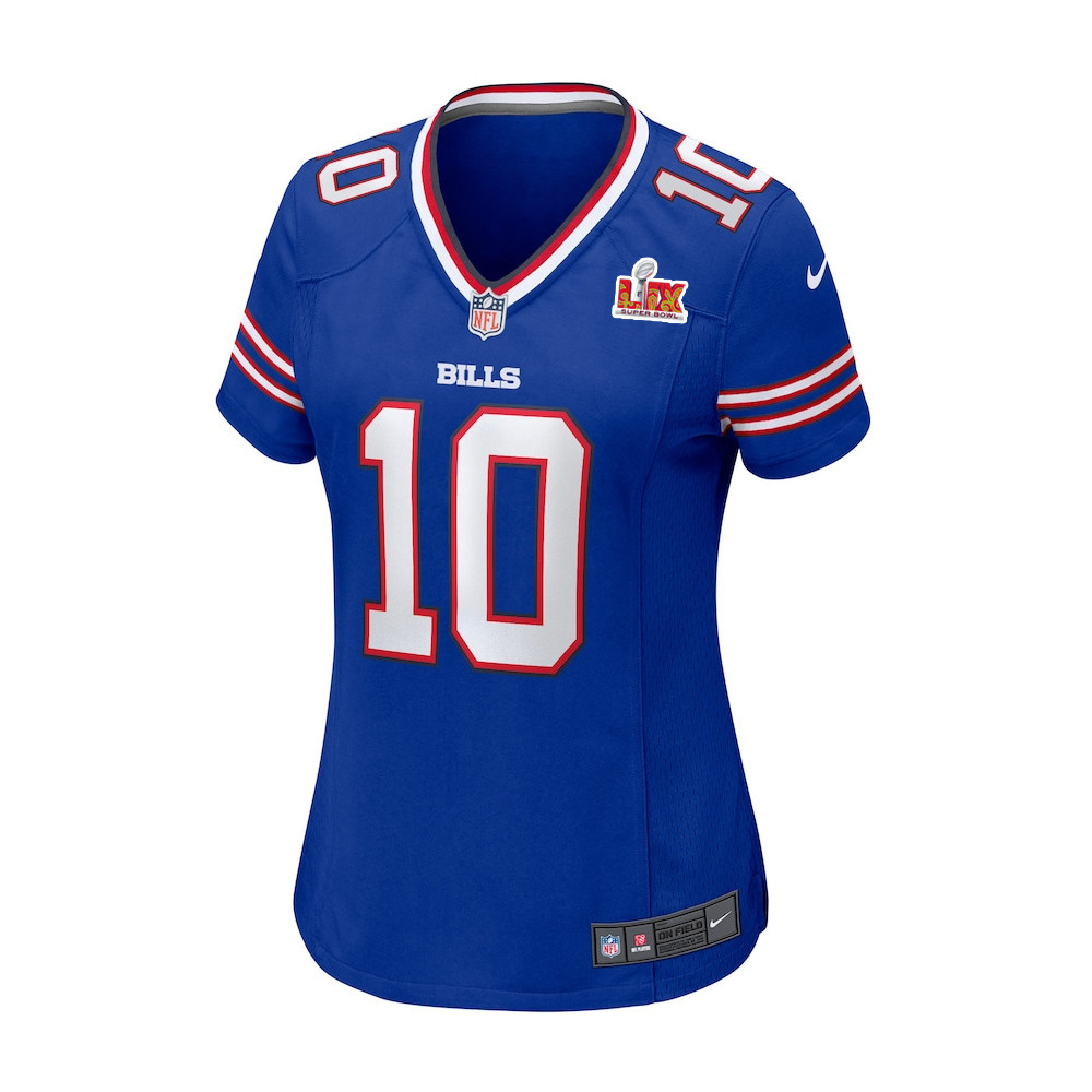 Khalil Shakir #10 Buffalo Bills Super Bowl LIX Royal NFL Jersey Women's