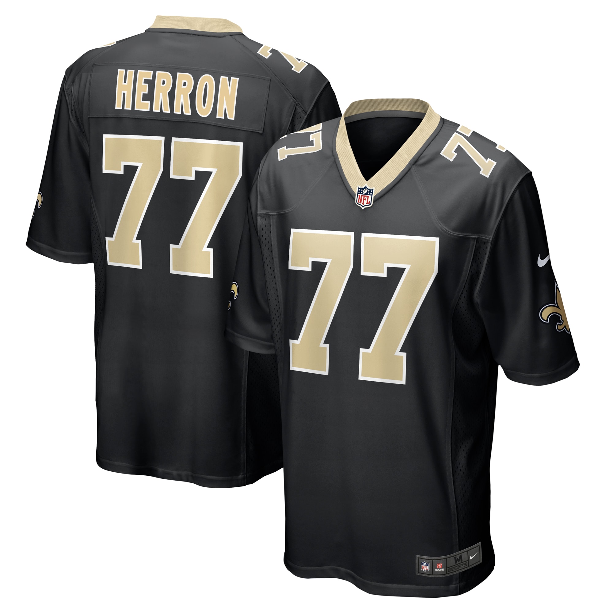New Orleans Saints Justin Herron Black Game NFL Jersey Men's