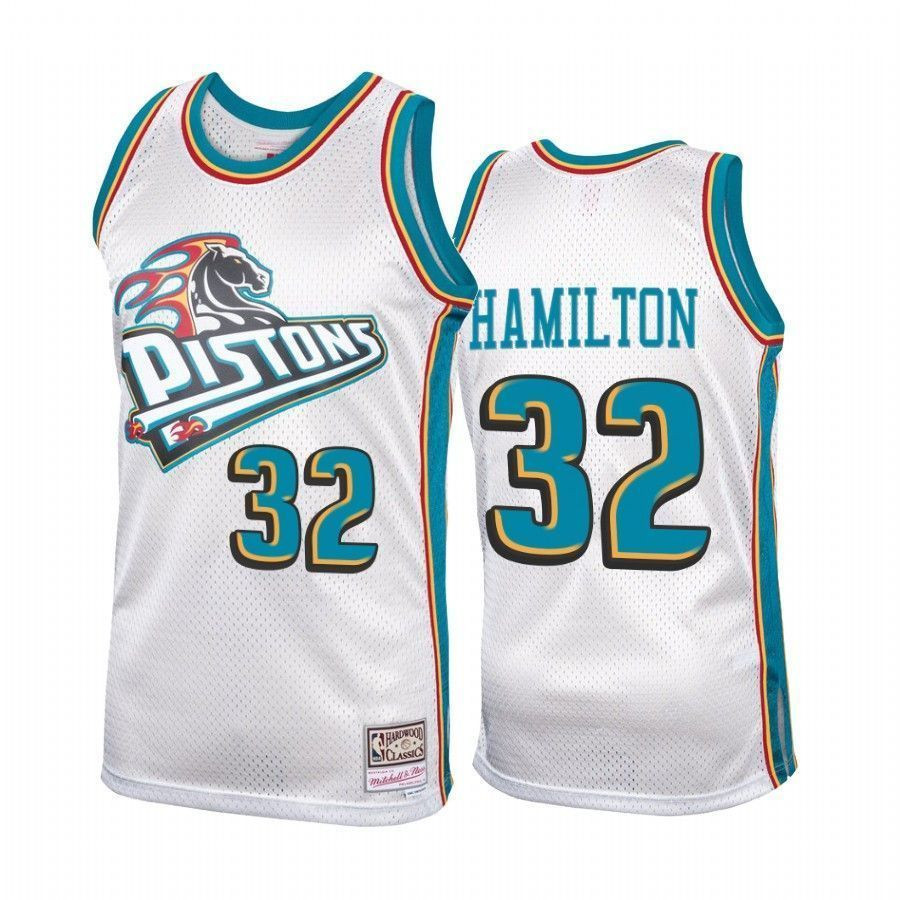 Detroit Pistons Richard Hamilton 32 Platinum Hardwood Classics NBA Jersey Men's