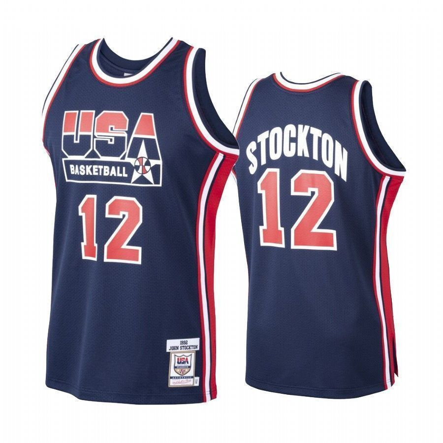Team Usa John Stockton Navy 1992 Olympics NBA Jersey Men's