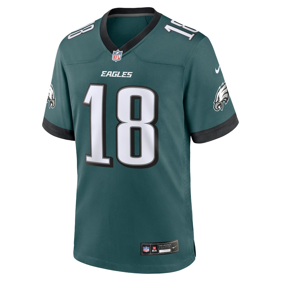 Britain Covey 18 Philadelphia Eagles Team Game Midnight Green NFL Jersey Men's