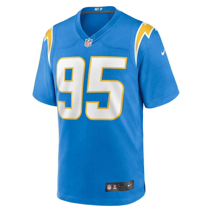 Poona Ford 95 Los Angeles Chargers Team Game Powder Blue NFL Jersey Men's