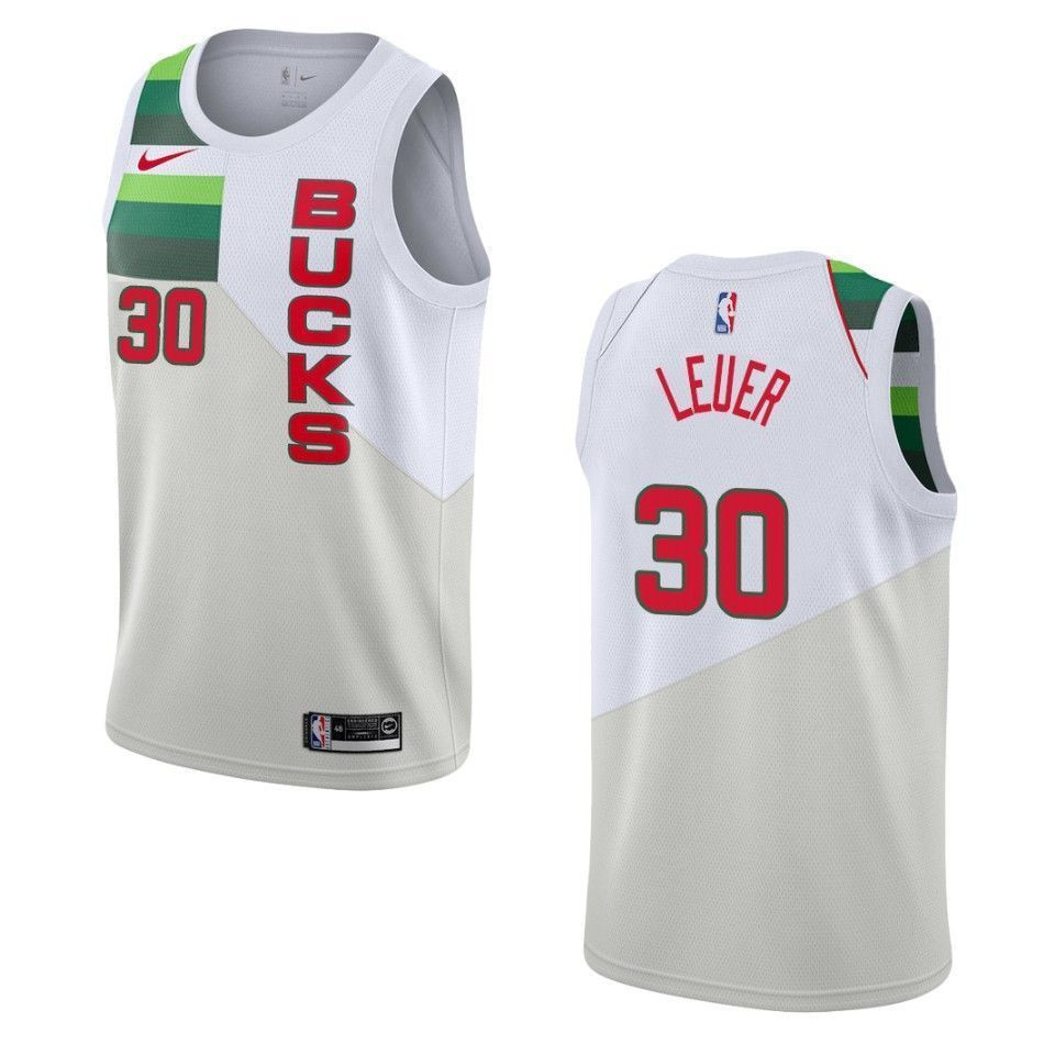 Milwaukee Bucks 30 Jon Leuer Earned Swingman White NBA Jersey Men's