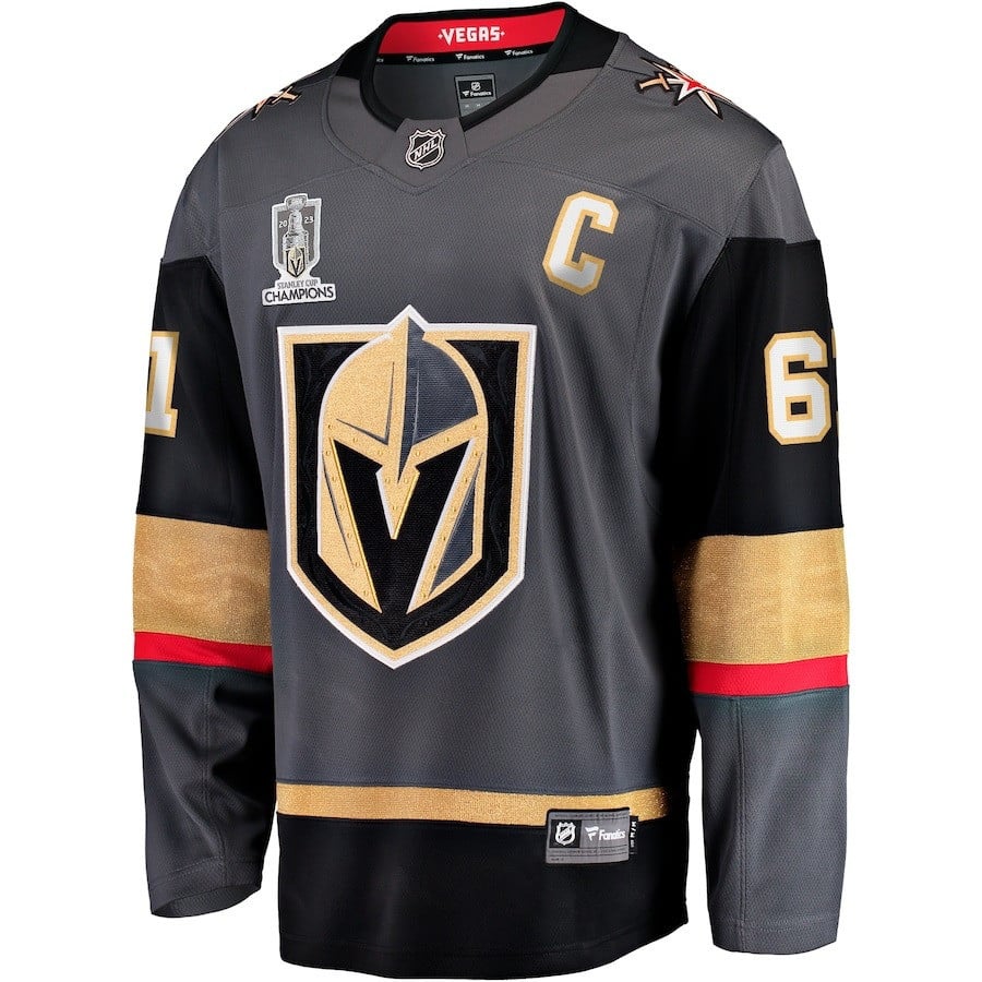 Mark Stone 61 Vegas Golden Knights 2023 Stanley Cup Champions Patch Alternate Breakaway Black NHL Jersey Men's