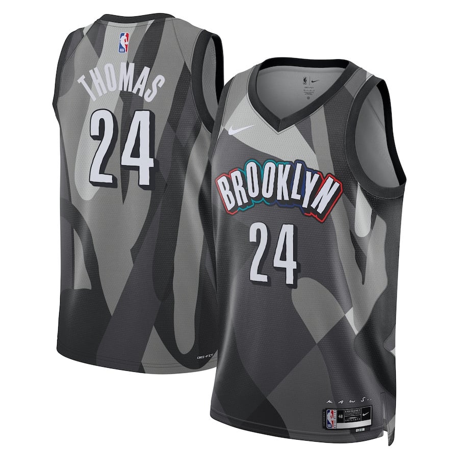 Cam Thomas 24 Brooklyn Nets Unisex 2024/25 Swingman Player City Edition Gray NBA Jersey Unisex