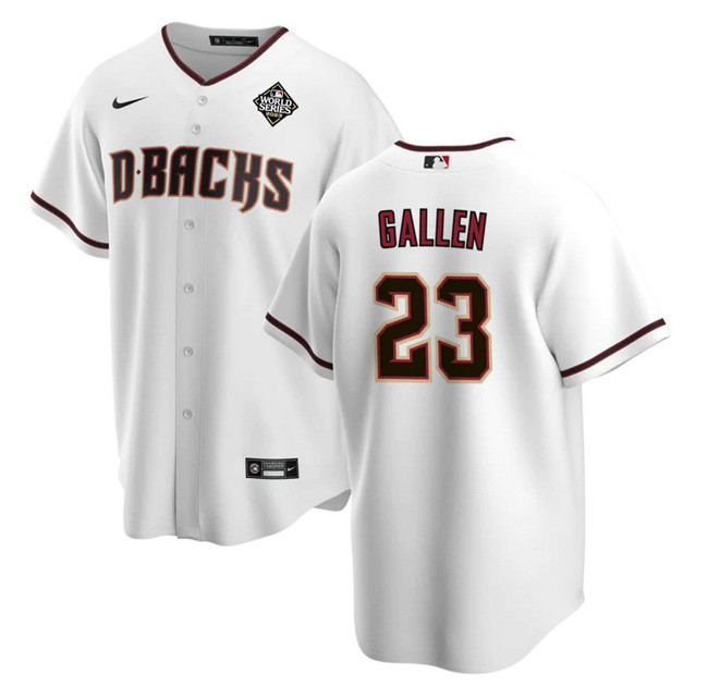 Zac Gallen 23 Arizona Diamondbacks 2023 World Series White MLB Jersey Men's