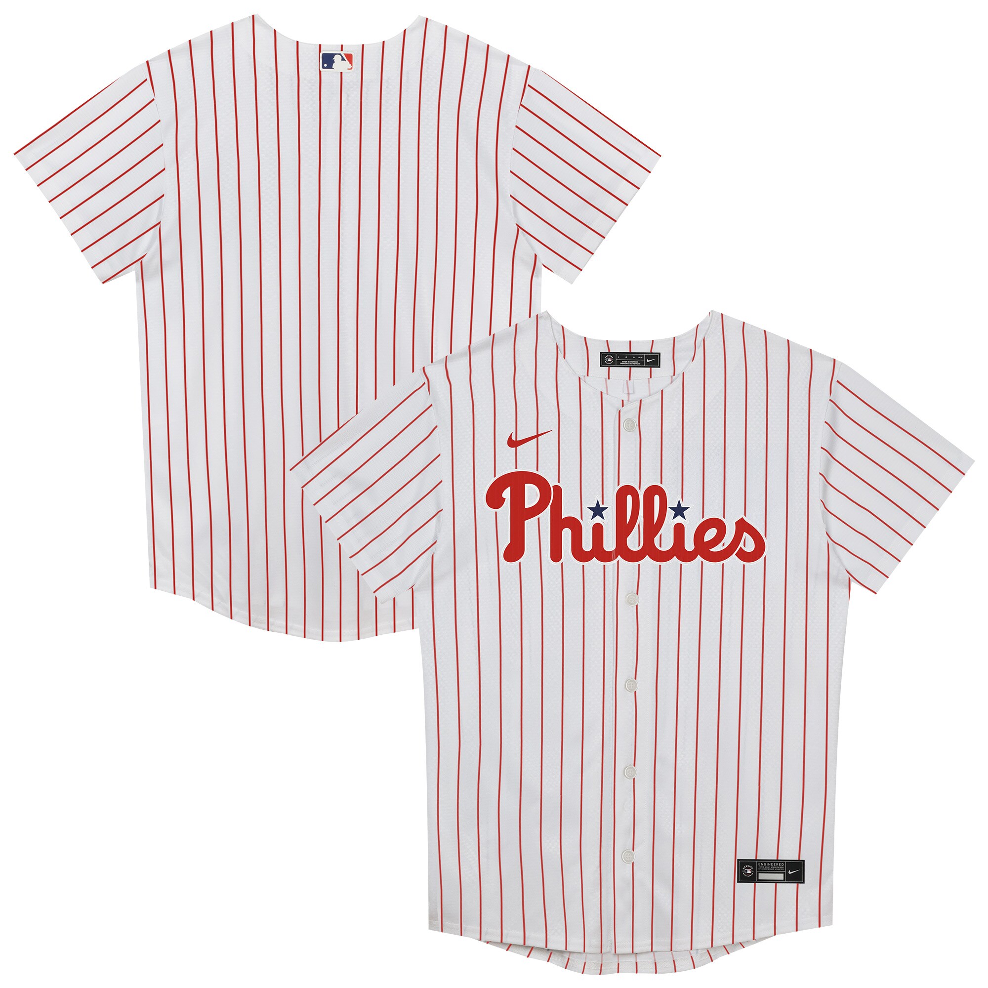 Juvenile Philadelphia Phillies White Home Blank MLB Jersey Men's