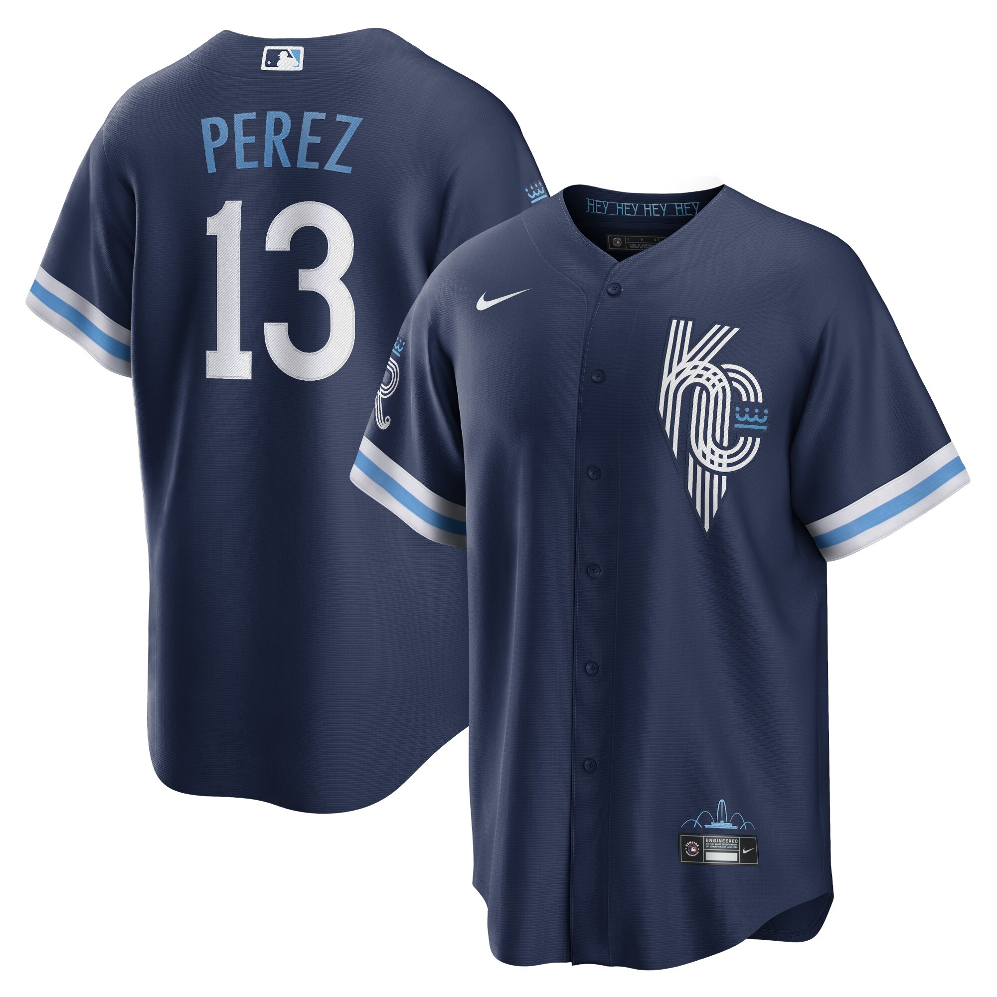 Kansas City Royals Salvador Perez Navy City Connect Player MLB Jersey Men's
