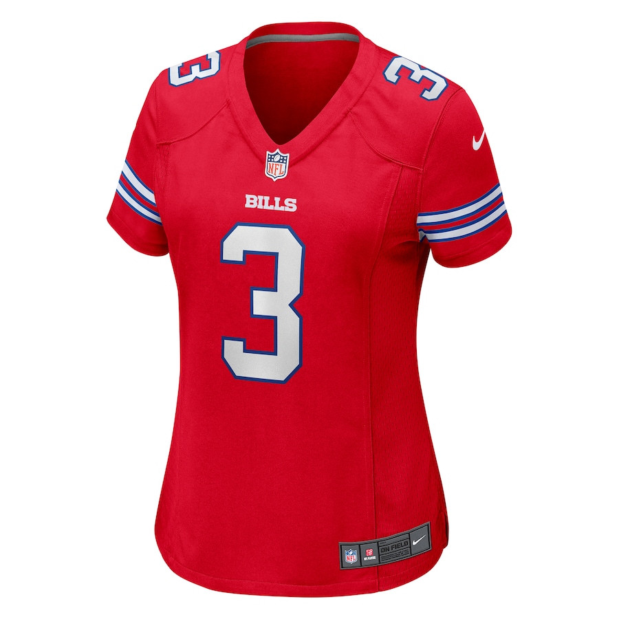 Damar Hamlin 3 Buffalo Bills Game Red NFL Jersey Women's