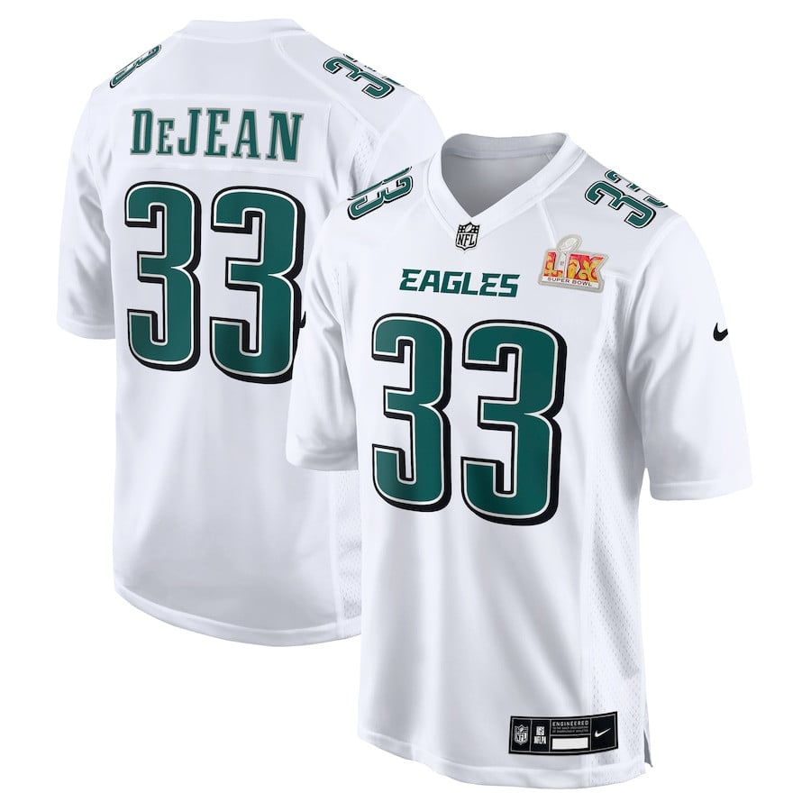 Cooper DeJean 33 Philadelphia Eagles Super Bowl LIX Fashion Game Tundra White NFL Jersey Men's