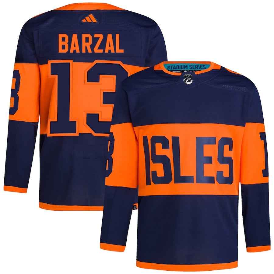 Mathew Barzal 13 New York Islanders 2024 Stadium Series Primegreen Navy NHL Jersey Men's
