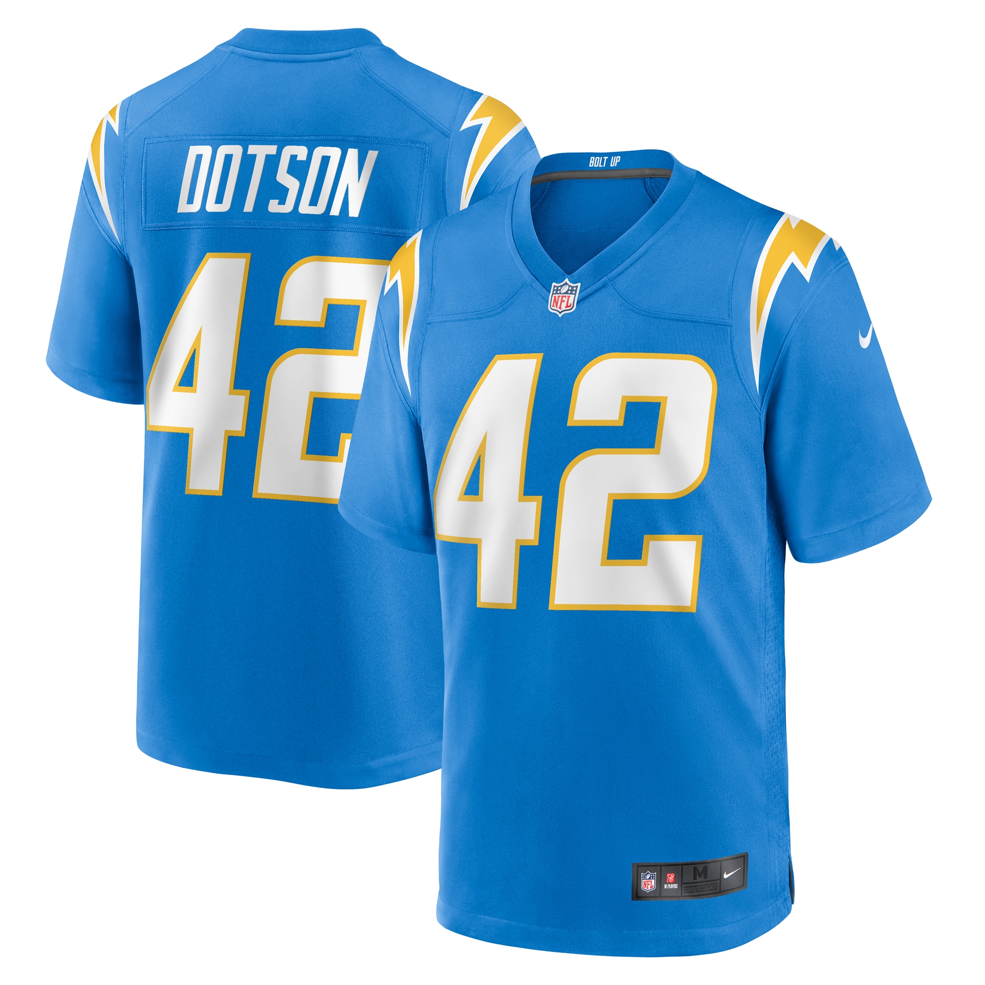Los Angeles Chargers Elijah Dotson Powder Blue Team Game NFL Jersey Men's